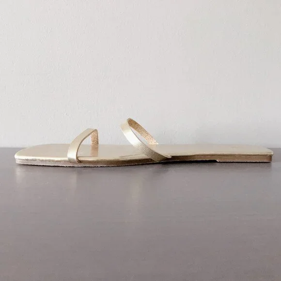 Gap Square Toe Sandals Gold Size 10 women’s shoes slides - Picture 5 of 14